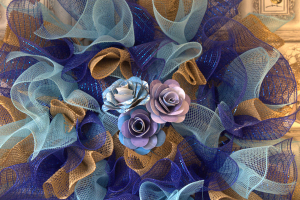 Wreath - Blue Flowers