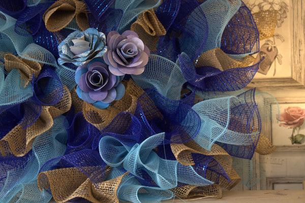 Wreath - Blue Flowers