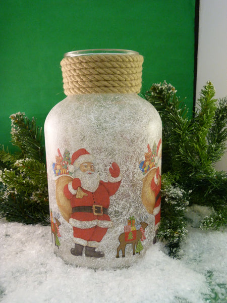 Christmas Decorative Glass Jar - Large