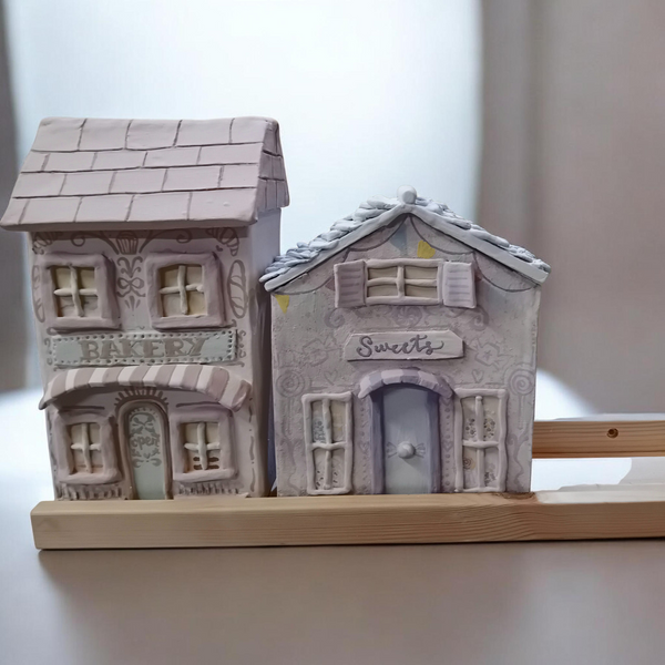 Clay Village on a Shelf