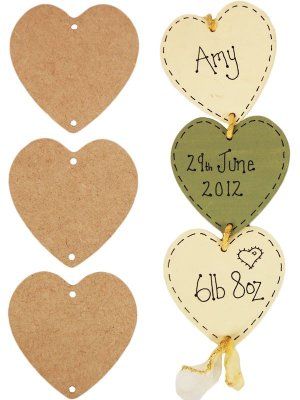 MDF 3 x Hanging Hearts