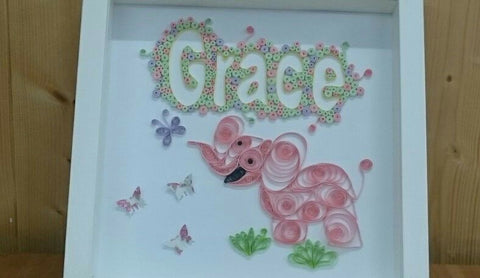 Quilled Animal & Name - Framed