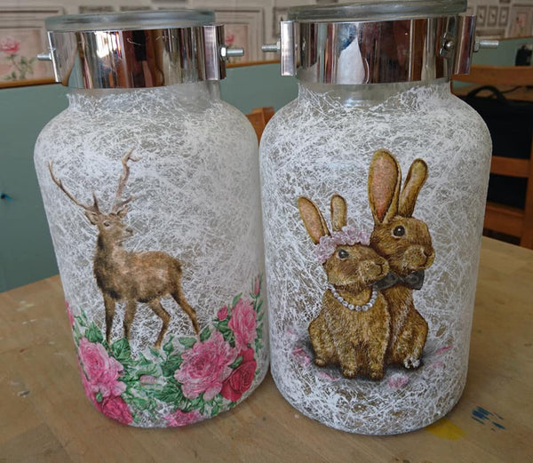 Decoupage Hurricane Jar